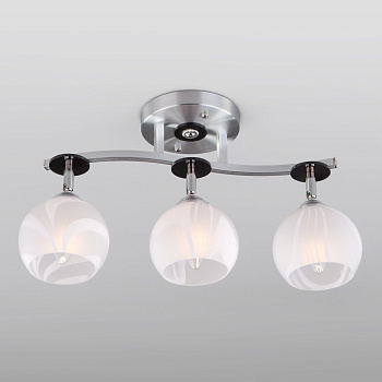 Eurosvet Люстра 9643/3 алюминий / белый 00000058604