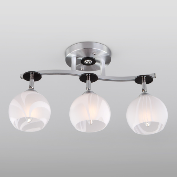 Eurosvet Люстра 9643/3 алюминий / белый 00000058604