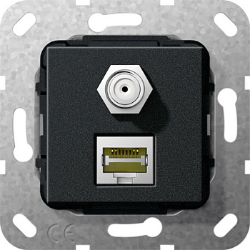 Gira S-55 Разъем MJ RJ45 Cat 6A 10 GB, SAT F 569710