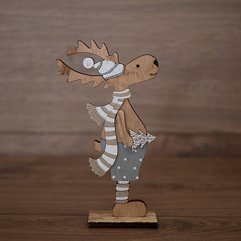 NEON-NIGHT Деревянная фигурка «Рождественский Олень» Синий 10,5*4*18 см 504-005