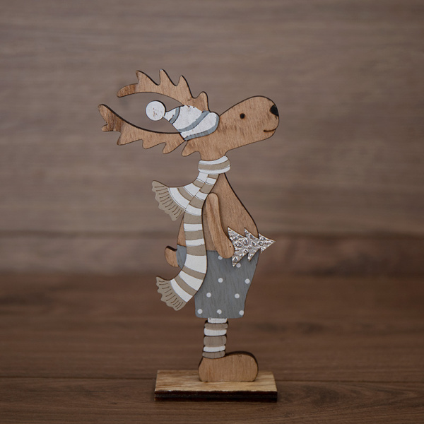 NEON-NIGHT Деревянная фигурка «Рождественский Олень» Синий 10,5*4*18 см 504-005