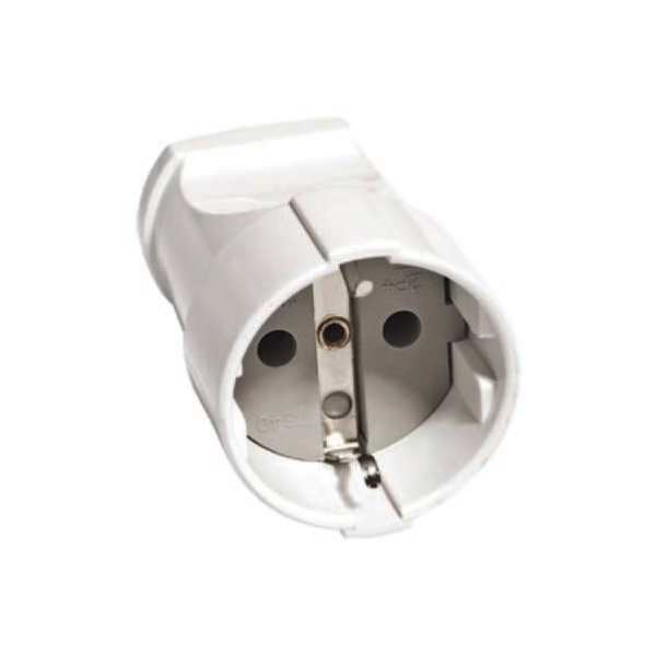 Купить TDM Кабельная розетка 2П+З  с з/ш 16А 250B белая SQ1806-0031