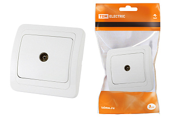 TDM Розетка TV простая (0-2400 Гц,  "мама") белая "Валдай" SQ1804-0014