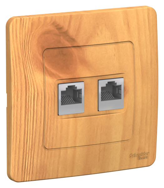 Купить Systeme Electric Blanca внутр Ясень Розетка 2-ая комп/ТЛФ, RJ45+RJ11