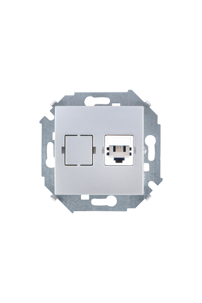 Купить Simon 15 Алюминий Розетка ТЛФ 1-аяRJ11, винт.зажим 1591480-033
