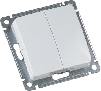 Hegel Мастер внутр Белый ВС10-451 Выключатель 2-клавишный, механизм