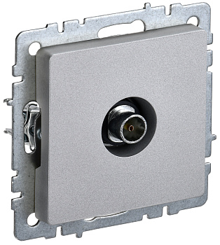 IEK BRITE BASE Алюминий Розетка TV оконеч РТВ11-0-БрА