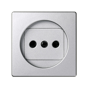 Simon 82 Detail Алюминий Накладка на 2-х полюсн. розетку 2Р без заземления 82040-93