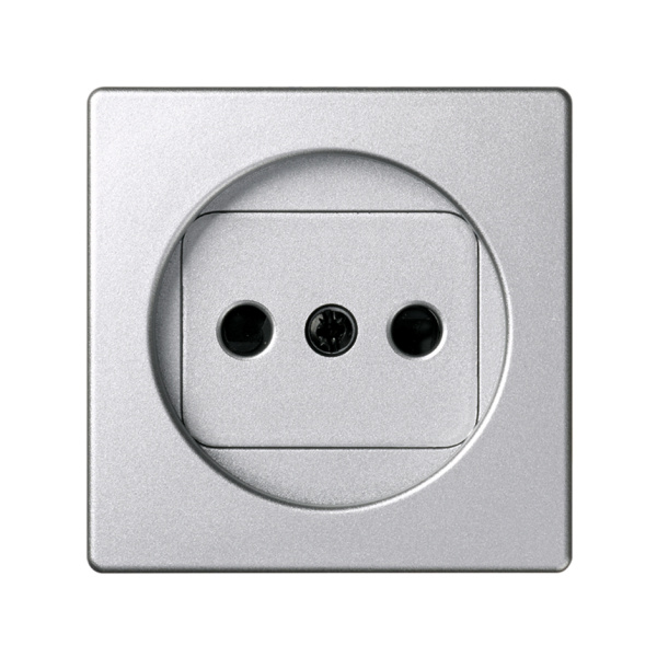 Simon 82 Detail Алюминий Накладка на 2-х полюсн. розетку 2Р без заземления 82040-93