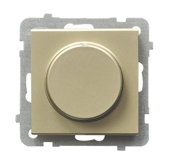 Ospel Sonata Шампанский золотой Светорегулятор поворотно-нажимной для нагрузки лампами накаливания и галогенными ŁP-8R/m/39