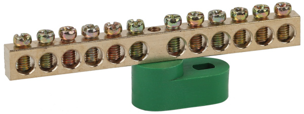 ЭРА NO-222-105-1 Зеленый Шина PE "земля" на одном угловом изоляторе ШНИ-6х9-12-У1 Б0044154