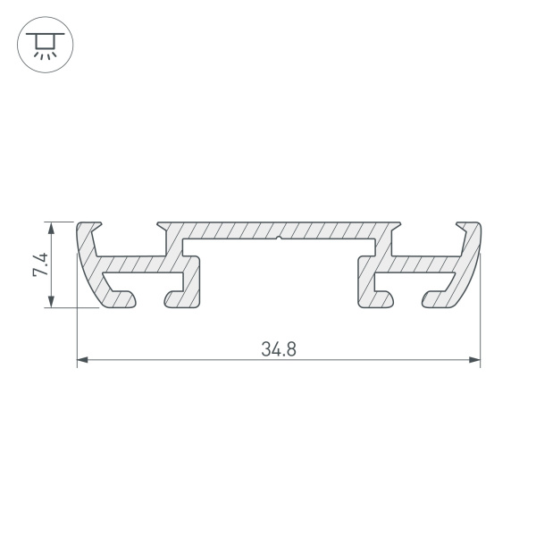 Купить Arlight Профиль-держатель PHS-A-BASE-H7.4-2000 ANOD (Алюминий) 019863