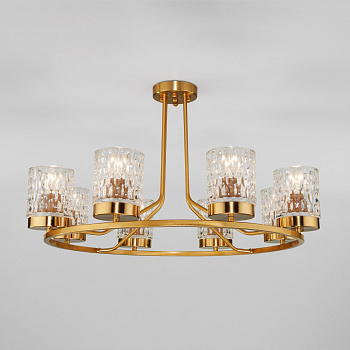 Eurosvet Потолочная люстра с фактурными плафонами 60127/8 латунь a057093