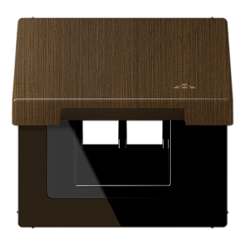 JUNG Накладка и крышка для двойных UAE розеток с символом "сеть" металл латунь Antik ME2990KLLANAT