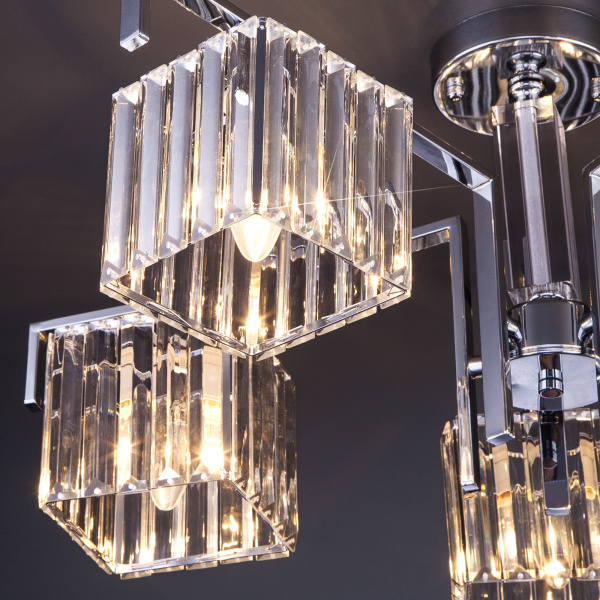 Купить Eurosvet 10126/5 Светильник потолочный хром/прозрачный хрусталь Strotskis a054449