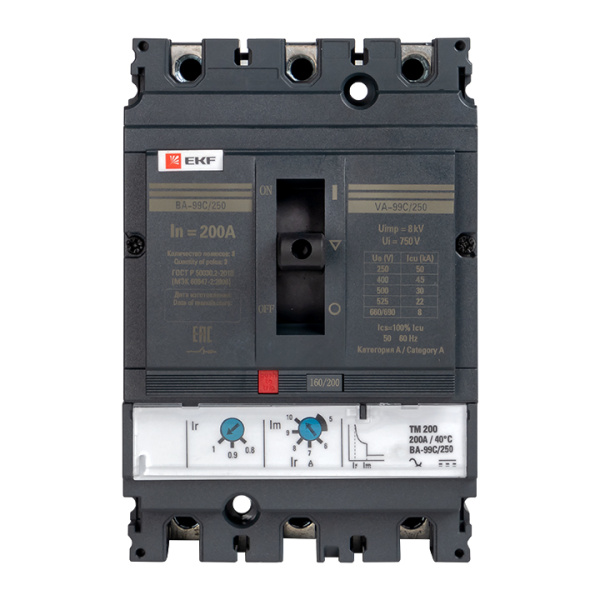 Купить EKF PROxima Автоматический выключатель ВА-99C (Compact NS) 250/200А 3P 45кА