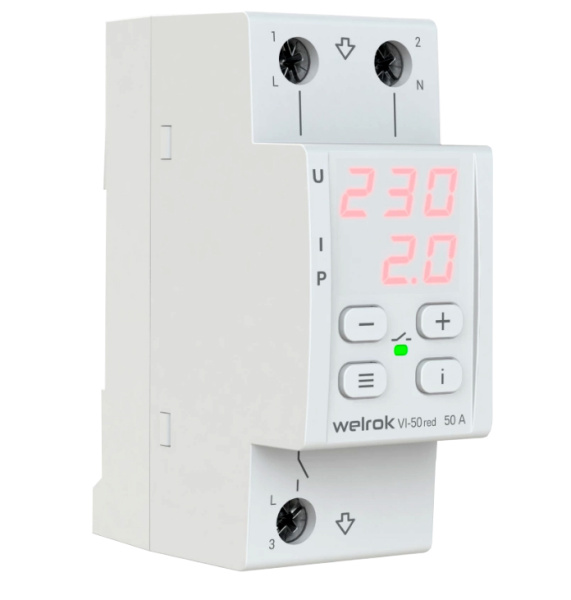 Купить Welrok VI-50 red Реле напряжения 50 А max 60 A 11 000 ВА