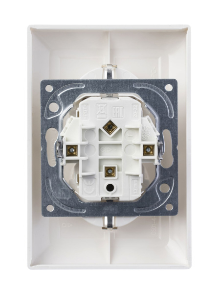 Купить ABB BJB Basic 55 Бел Розетка 2-ая с/з моноблок, с защитными шторками 2CKA002021A0378