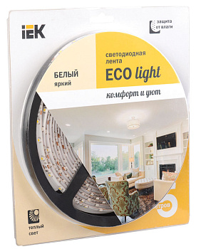 IEK Лента LED 5м блистер LSR-3528WW60-4.8-IP65-12V -eco