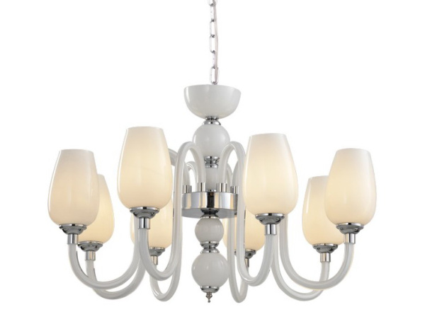 Arte Lamp Lavinia Хром/Белая Люстра 8x40W 8xE14 A1404LM-8WH Arte Lamp Lavinia Хром/Белая Люстра 8x40W 8xE14 A1404LM-8WH
