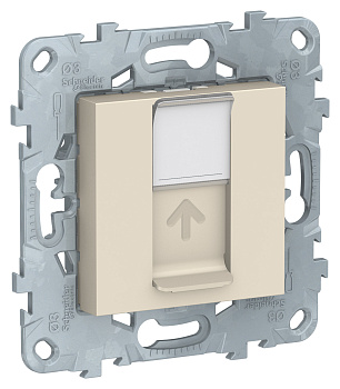 SE Unica New Беж Розетка компьютерная, RJ45, одиночная кат. 6 UTP NU541544
