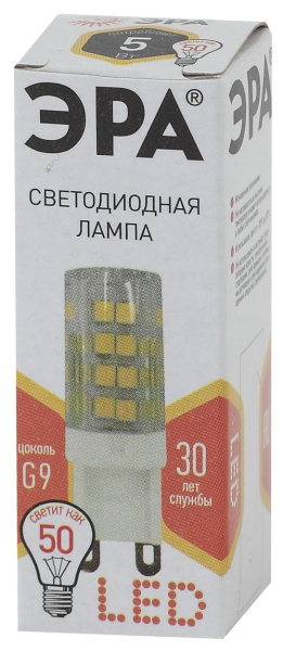 Купить ЭРА LED JCD-5W-CER-827-G9 (диод, капсула, 5Вт, тепл, G9)