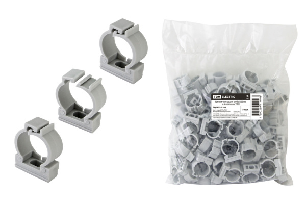 TDM Крепеж-клипса для трубы D25 мм с фиксатором SQ0405-0103