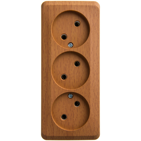 Systeme Electric Этюд наруж Бук Розетка 3-ая б/з без шторок 16А 250B