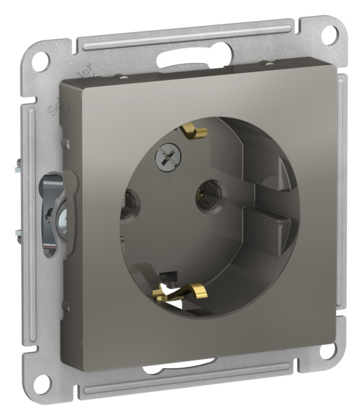 Купить Systeme Electric AtlasDesign Сталь Розетка с/з, 16А, механизм