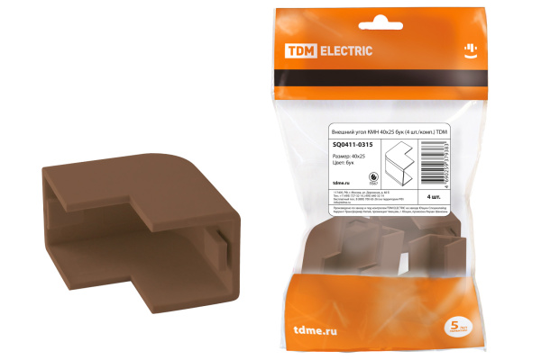TDM Внешний угол КМН 40х25 бук (4 шт./комп.) SQ0411-0315