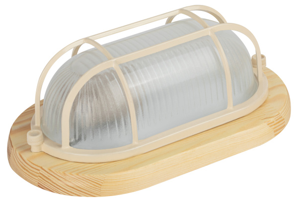 ЭРА НБО 04-60-012 Светильник Кантри дерево/стекло решетка IP54 E27 max 60Вт 232х140 овальный орех