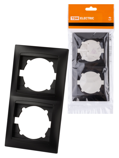 TDM Рамка 2-х постовая вертикальная графит "Лама" SQ1815-0633