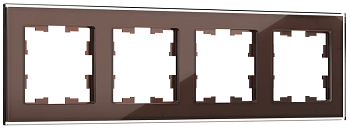 IEK BRITE DECOR Темн.бронза глянц стекло Рамка 4-м РУ-4-2-БрТБ
