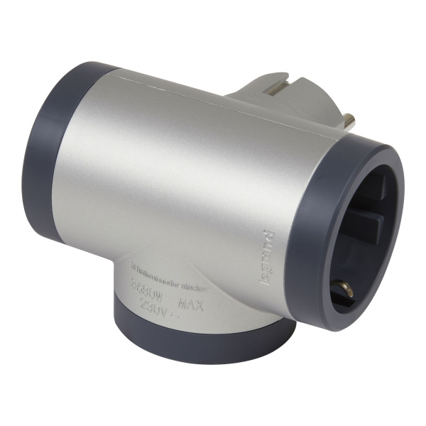 Купить Legrand Revolution Стандарт Алюминиево-черный Тройник 3х2К+З 694523