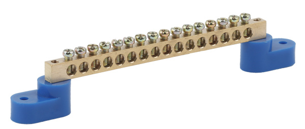 ЭРА NO-222-71 Синий Шина N "ноль" на двух угловых изол ШНИ-8х12-16-У2 Б0033450