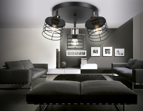 Купить Ambrella Потолочный светильник в стиле лофт TR8092/3 BK/CH черный/хром E27*3 max 40W D372*190