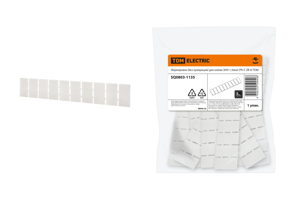 TDM Маркировка (без нумерации) для клемм ЗНН-1,5мм2 (Ph-C ZB 4) SQ0803-1135