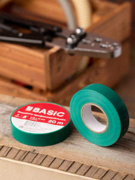 Купить EKF Basic Изолента класс А (0,18х19мм) (20м.) зеленая