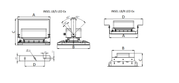 INSEL LB/S LED 100 D60 Ex 5000K GNM