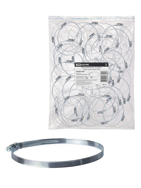 TDM Хомут червячный, d 110-130 мм, оцинк  (упак. 100 шт) SQ1807-0357