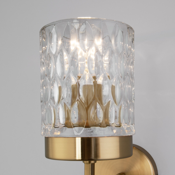 Купить Eurosvet Настенный светильник со стеклянным плафоном 60127/1 латунь a057085