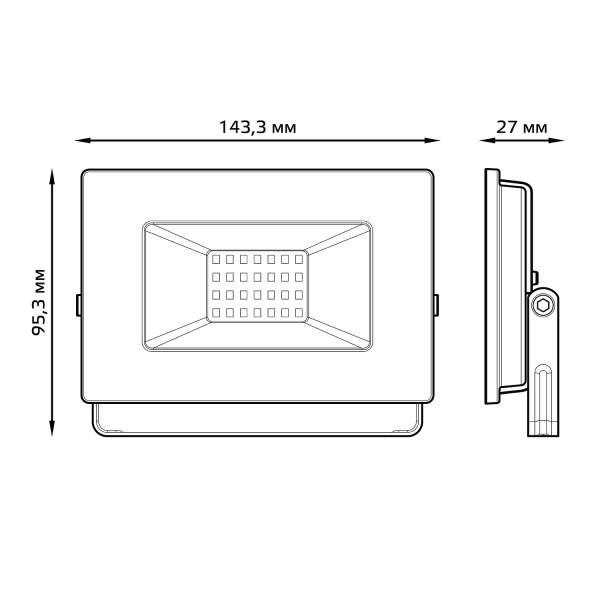 Купить Gauss Прожектор Elementary 30W 2690lm 3000К 200-240V IP65 черный LED 613527130