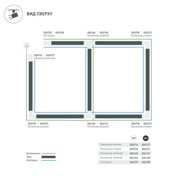 Купить Arlight Коннектор тройной LGD-4TR-CON-EXT-L1-BK (C) (IP20 Пластик, 3 года) 026147