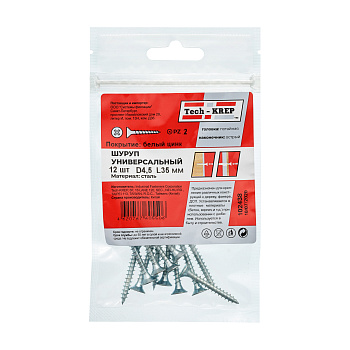 Tech-Krep Саморез ШУц 4,5х35 пот. гол. (12 шт) - пакет 102438