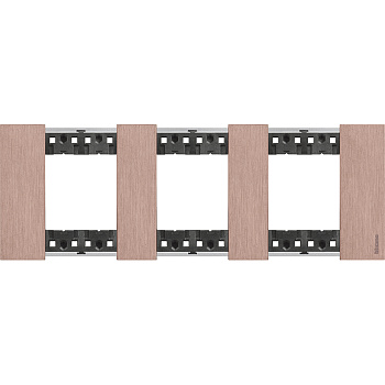 BT Living now Медь Рамка немецкий стандарт 3 поста (2+2+2 мод) KA4802M3ZM