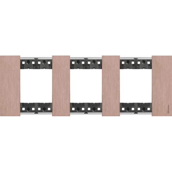 BT Living now Медь Рамка немецкий стандарт 3 поста (2+2+2 мод) KA4802M3ZM