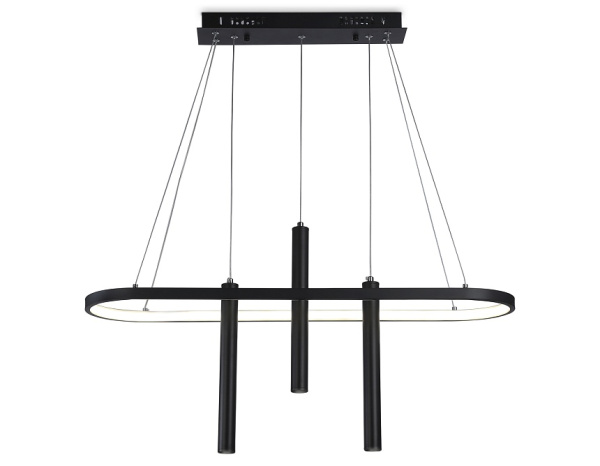 Ambrella Светильник светодиодный подвесной с пультом FL5386/1+3 BK черный 57W 3000K/4200K/6400K+4200K 800*200*1200 (ПДУ ИК)