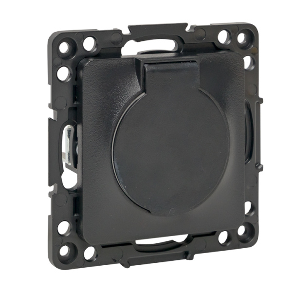 Купить EKF PROxima Стокгольм Черный Розетка с/з, со шторками и крышкой, 16А, IP44