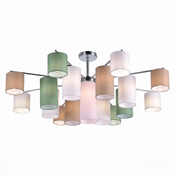 Evoluce SLE300602-17 Люстра потолочная Хром/Белый, Бежевый, Зеленый E14 17*40W