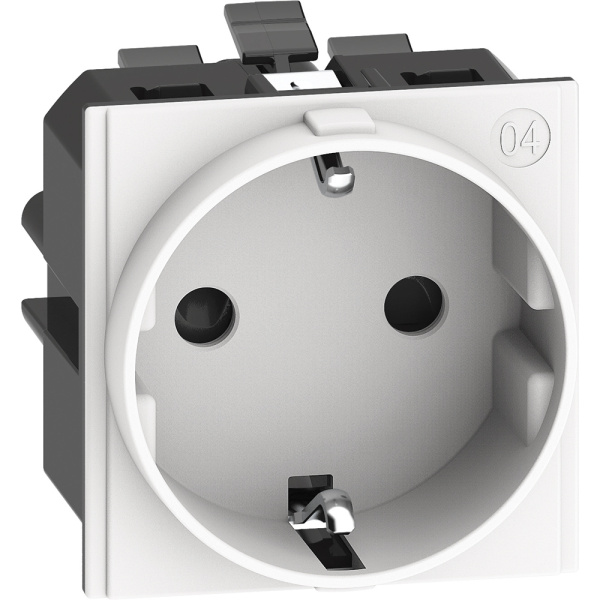 BT Living now Белый Розетка немецкого стандарта 2К+З 16А автомат клеммы 2 мод KW4141A